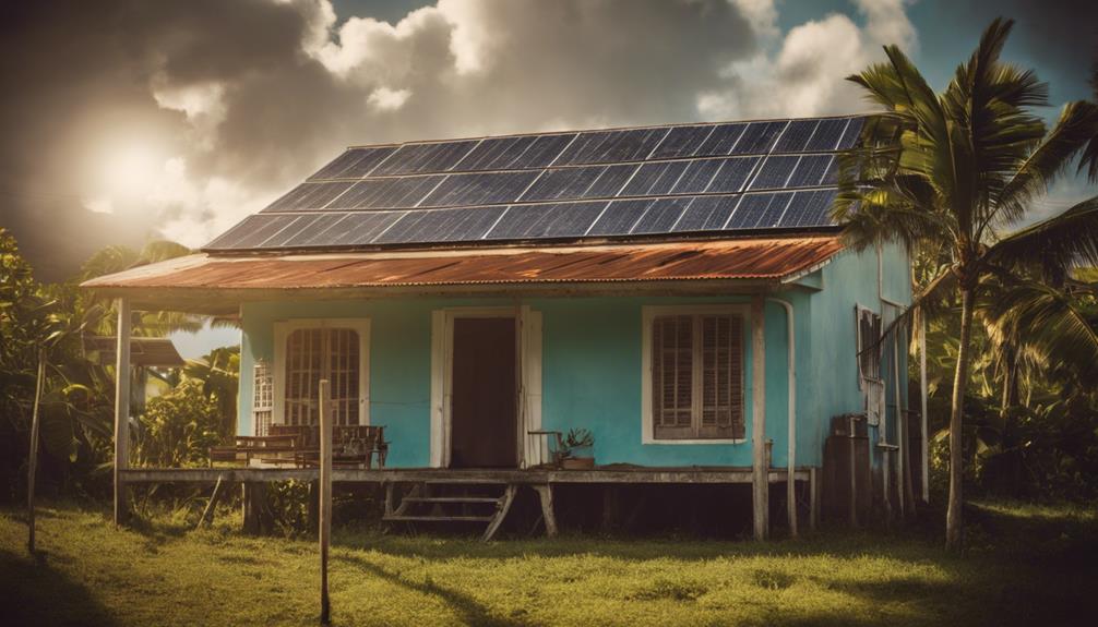 Illustration de l'indépendance énergétique en Martinique grâce aux panneaux solaires