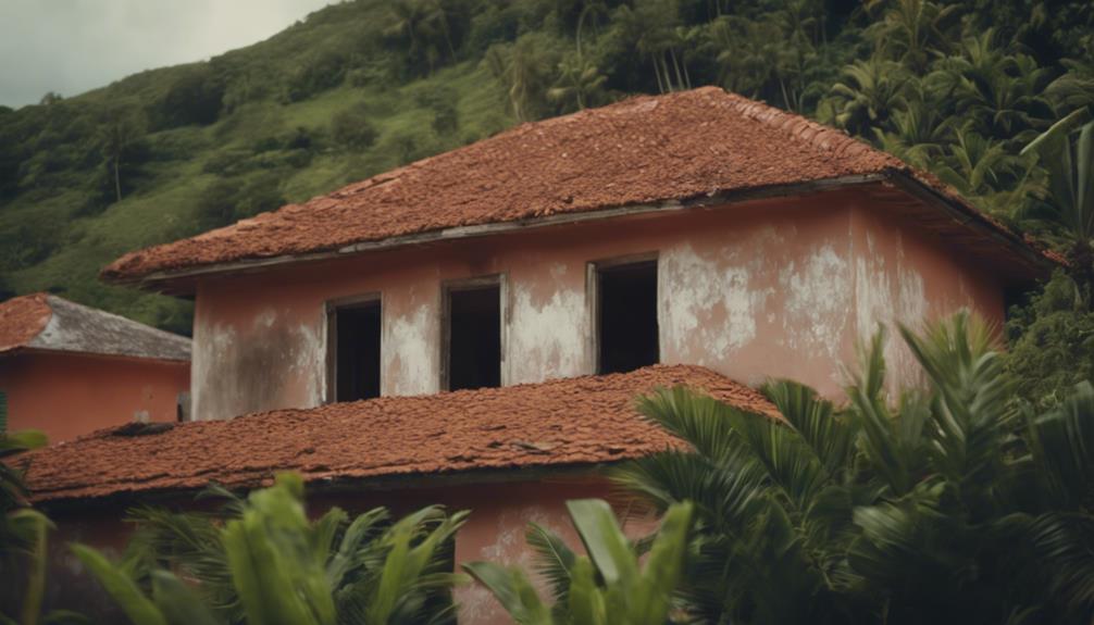 Restauration d'un toit en terre cuite sur une maison de colline en Martinique