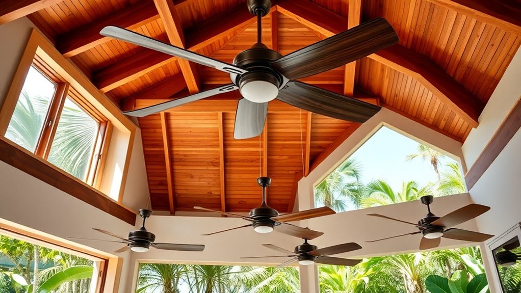 styles de ventilateurs de plafond divers