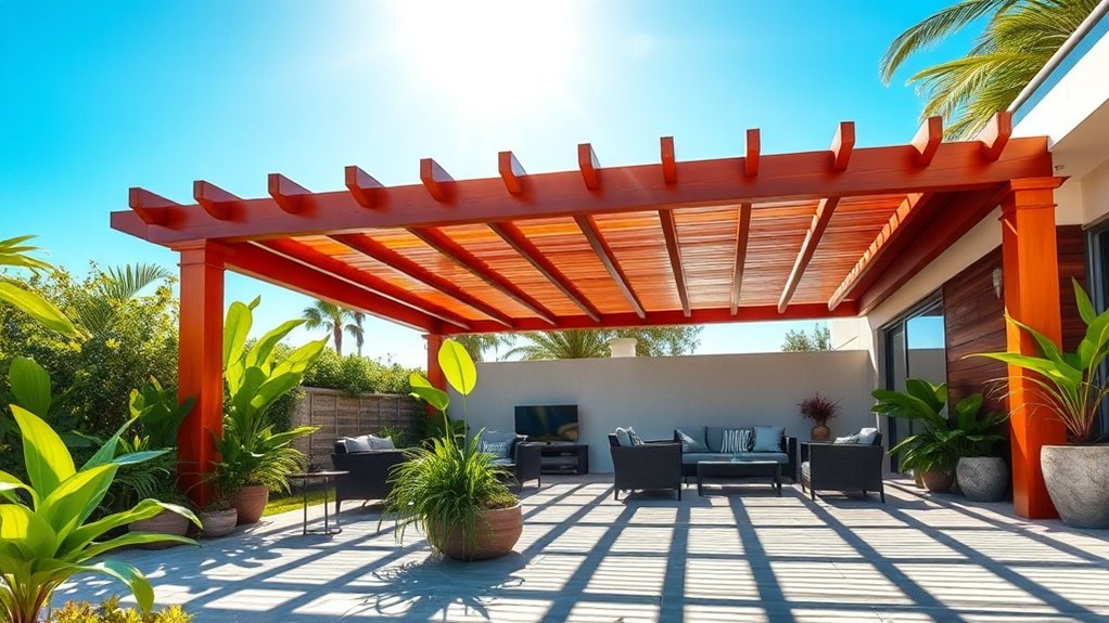 conceptions élégantes de pergola en plein air