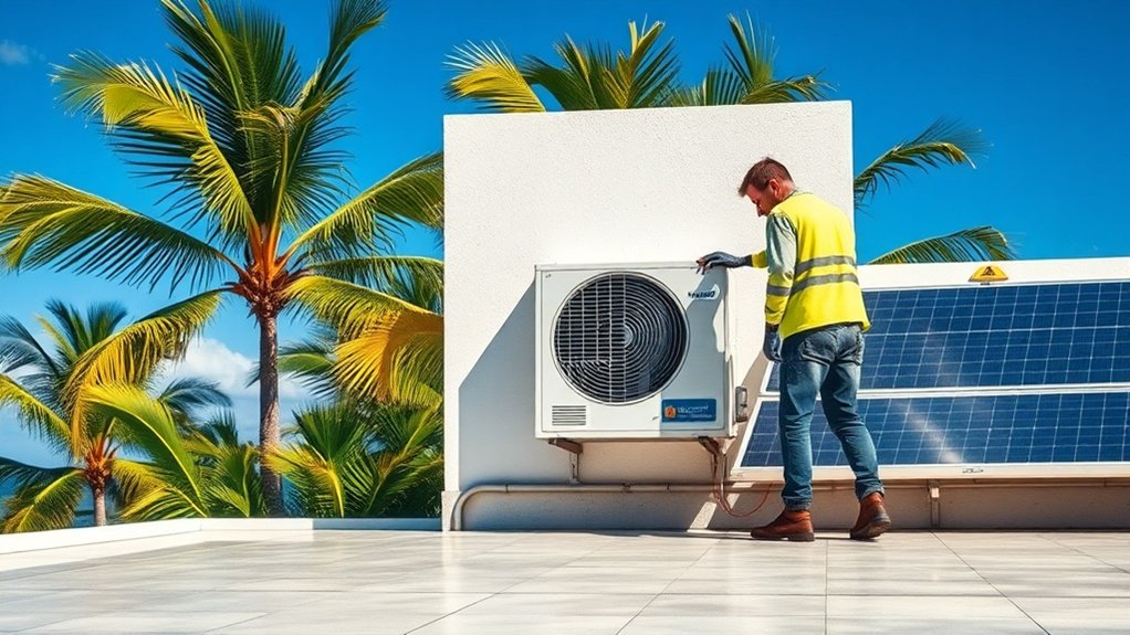 processus d'installation de climatiseur solaire