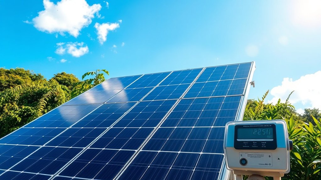 calculs de production d'énergie solaire
